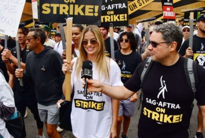 la star hollywoodienne Margot Robbie, durant les marches protestataires